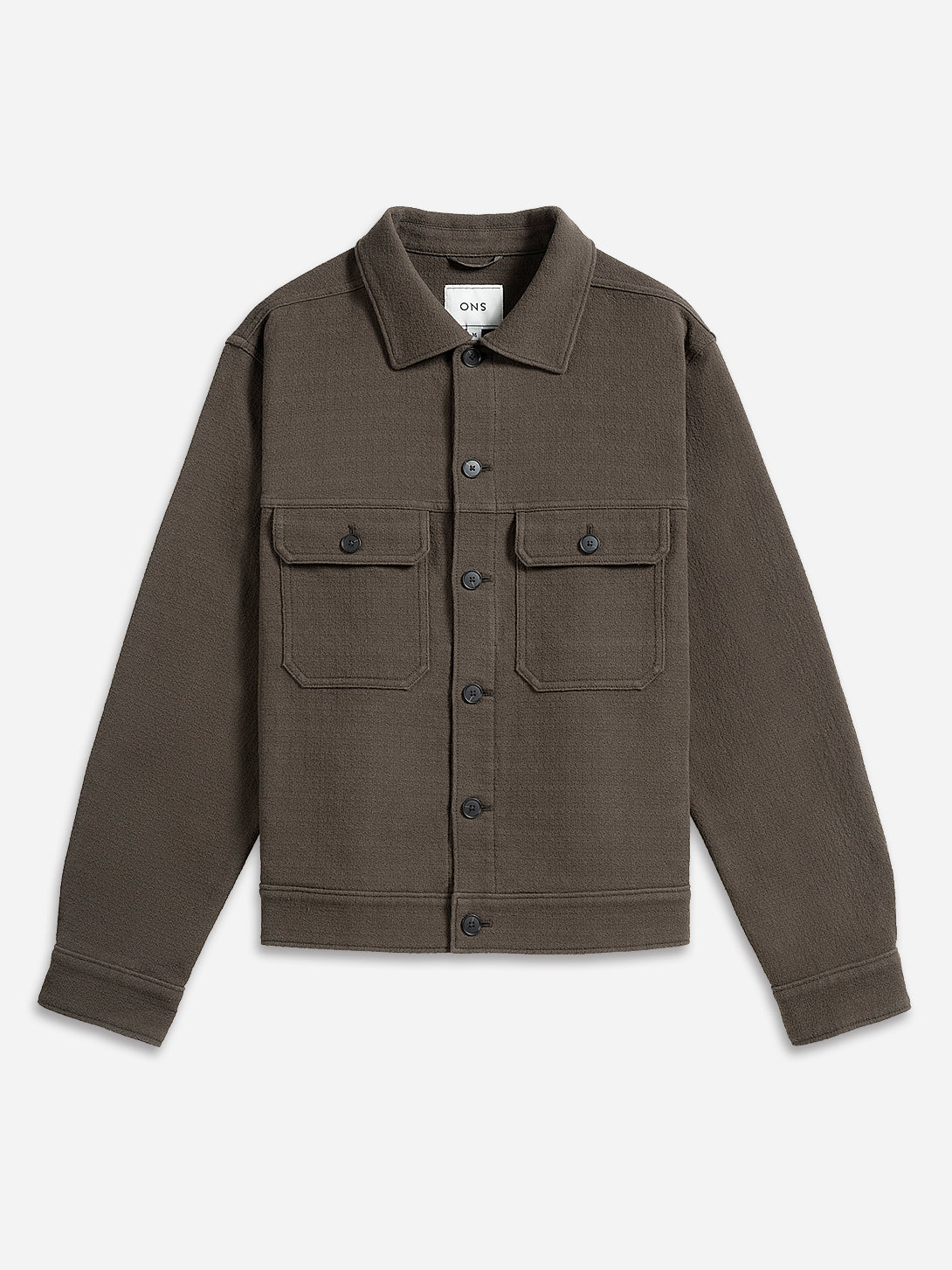 Dk Brown Elliot Textured Trucker Jacket Mens Layering Trucker Jacket Brown ONS Clothing