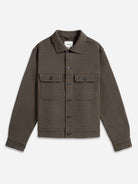 Dk Brown Elliot Textured Trucker Jacket Mens Layering Trucker Jacket Brown ONS Clothing