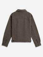 Dk Brown Elliot Textured Trucker Jacket Mens Layering Trucker Jacket Brown ONS Clothing
