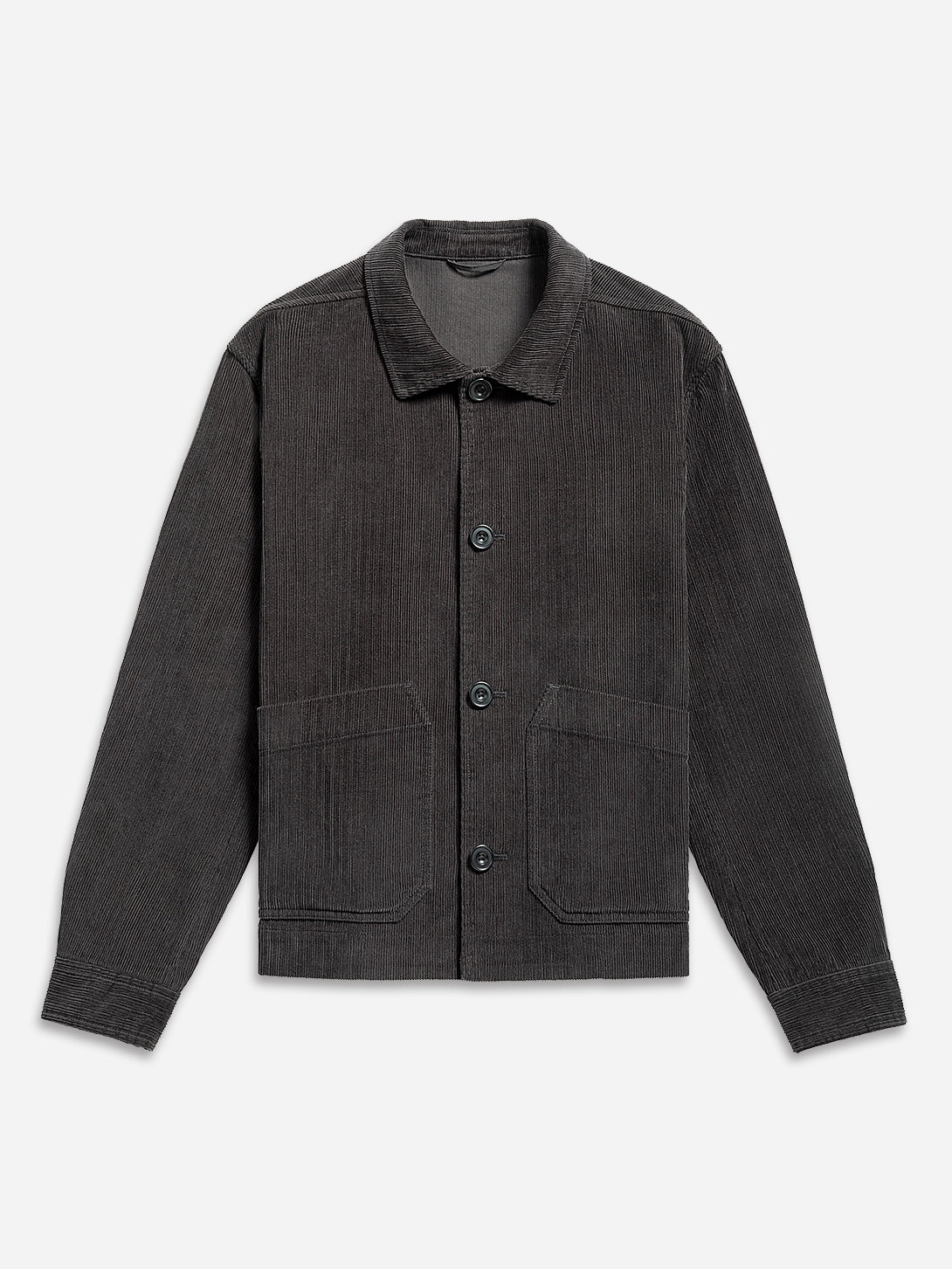 Dk Charcoal Hawthorn Novelty Corduroy Jacket Mens Corduroy Button Up Collared Outerwear Shirt Jacket ONS Clothing