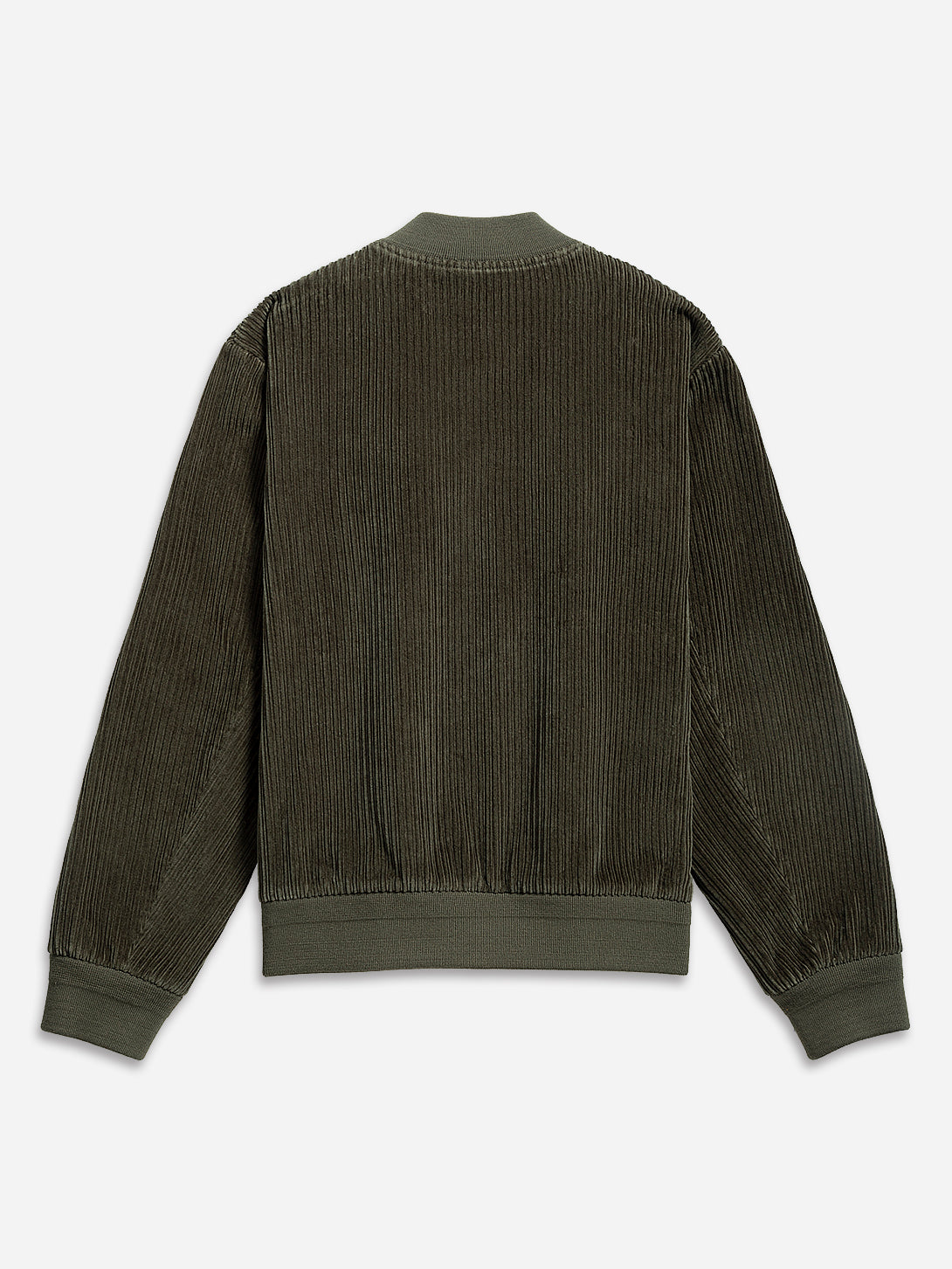 Smoke Olive Dominic Dual-Wale Corduroy Jacket Mens Zip Up Bomber Jacket Corduroy Fabric ONS Clothing 