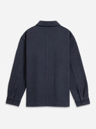 Navy Remi Rattan Texture Jacket Mens Layering Light Jacket Collared Button Up ONS Clothing