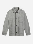 Lt Grey Heather Remi Tweedy Jacket Mens Button Up Light Jacket Mens Outerwear Pocketed Chore Jacket ONS Clothing
