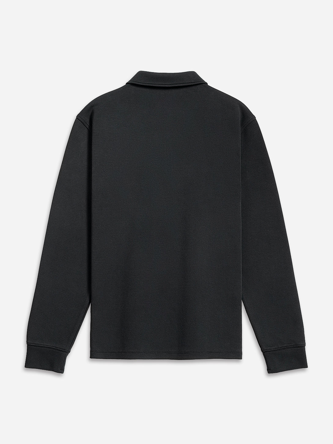 Black Lind Zip-up Polo Mens Quarter Zip Polo Long Sleeve ONS Clothing 