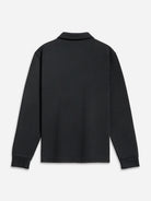 Black Lind Zip-up Polo Mens Quarter Zip Polo Long Sleeve ONS Clothing 