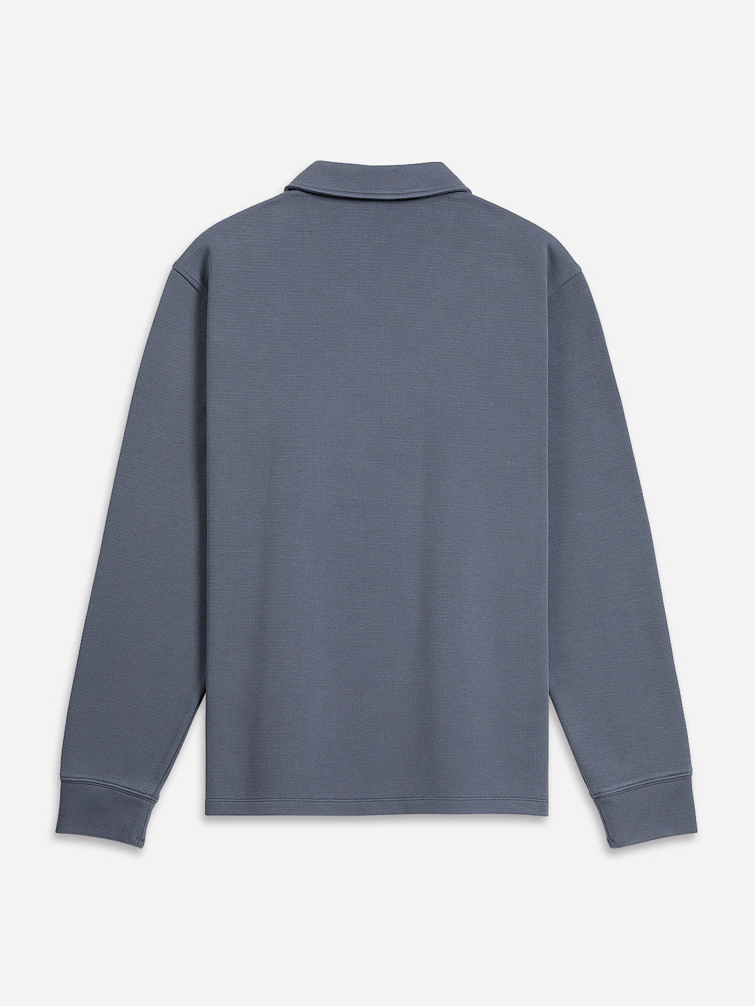 Iron Blue Lind Zip-up Polo Mens Quarter Zip Polo Long Sleeve ONS Clothing 