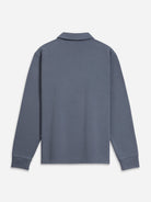 Iron Blue Lind Zip-up Polo Mens Quarter Zip Polo Long Sleeve ONS Clothing 