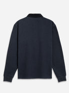 Navy Lind Jacquard Rugby Polo Mens Long Sleeve Rugby Polo Shirt ONS Clothing 