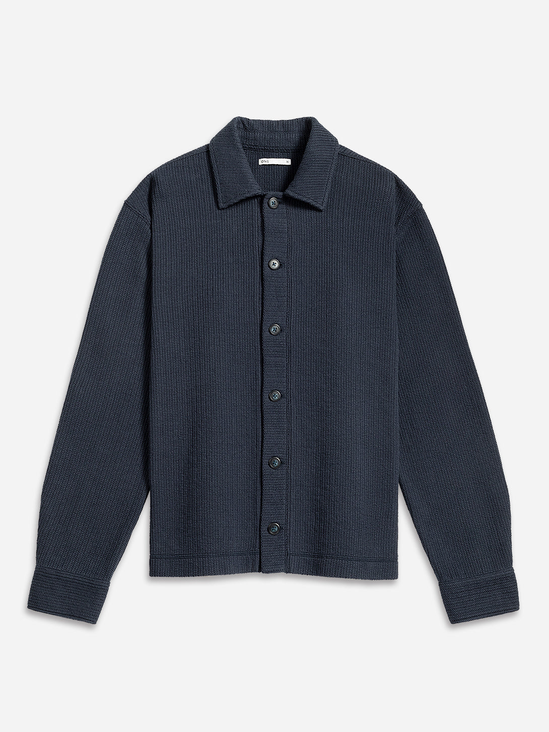 Navy Beacon Crochet Cardigan Mens Knit Button Up Cardigan Shirt ONS Clothing