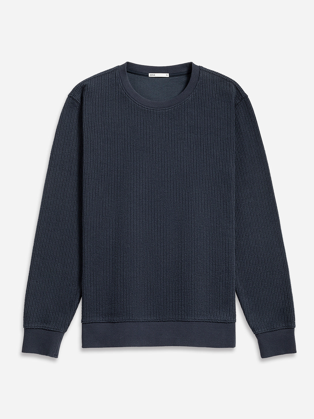 Navy Deon Crochet Sweatshirt Mens Lightweight Pullover Long Sleeve ONS Clothing 