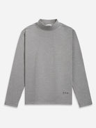 Grey Heather Acton Mock Neck Tee Mens Long Sleeve Lightweight T Shirt Mock Neck Pullover ONS Clothing
