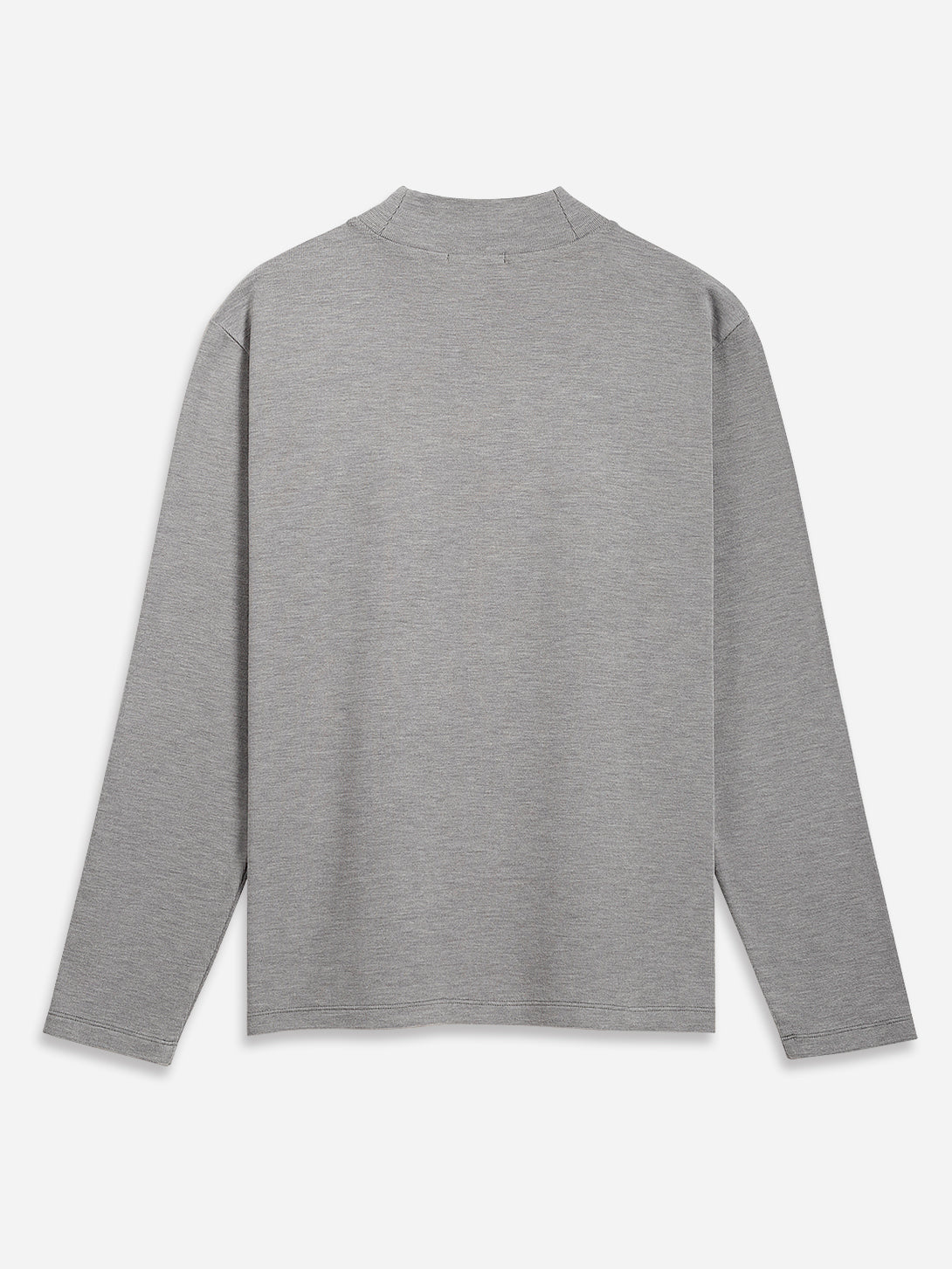 Grey Heather Acton Mock Neck Tee Mens Long Sleeve Lightweight T Shirt Mock Neck Pullover ONS Clothing