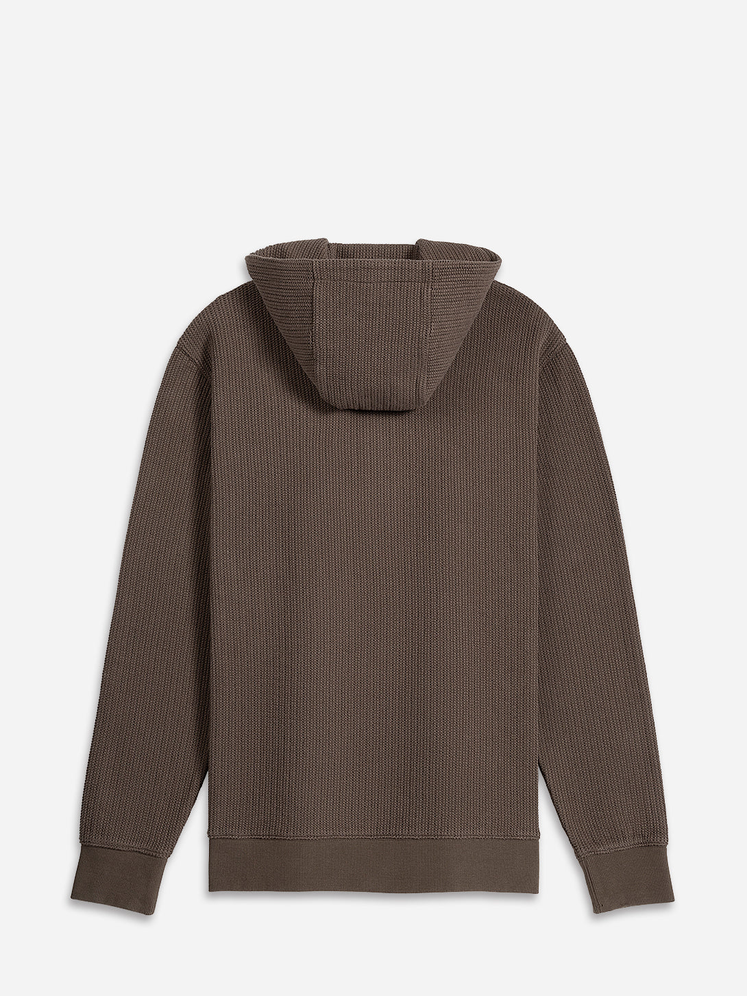 Dk Brown Deon Crochet Hoodie Sweatshirt Mens Quarter Zip Hooded Sweatshirt ONS Clothing