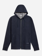 Dk Navy Heather Harper Woolly Zip Hoodie Mens Zip Up Knit Hoodie Loungewear 
