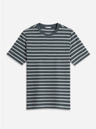 Charcoal/Grey Heather Stripe Alphabet Sculpted Stripe Tee Mens Crewneck T Shirt Heather Cotton Short Sleeve ONS Clothing 