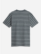 Charcoal/Grey Heather Stripe Alphabet Sculpted Stripe Tee Mens Crewneck T Shirt Heather Cotton Short Sleeve ONS Clothing 