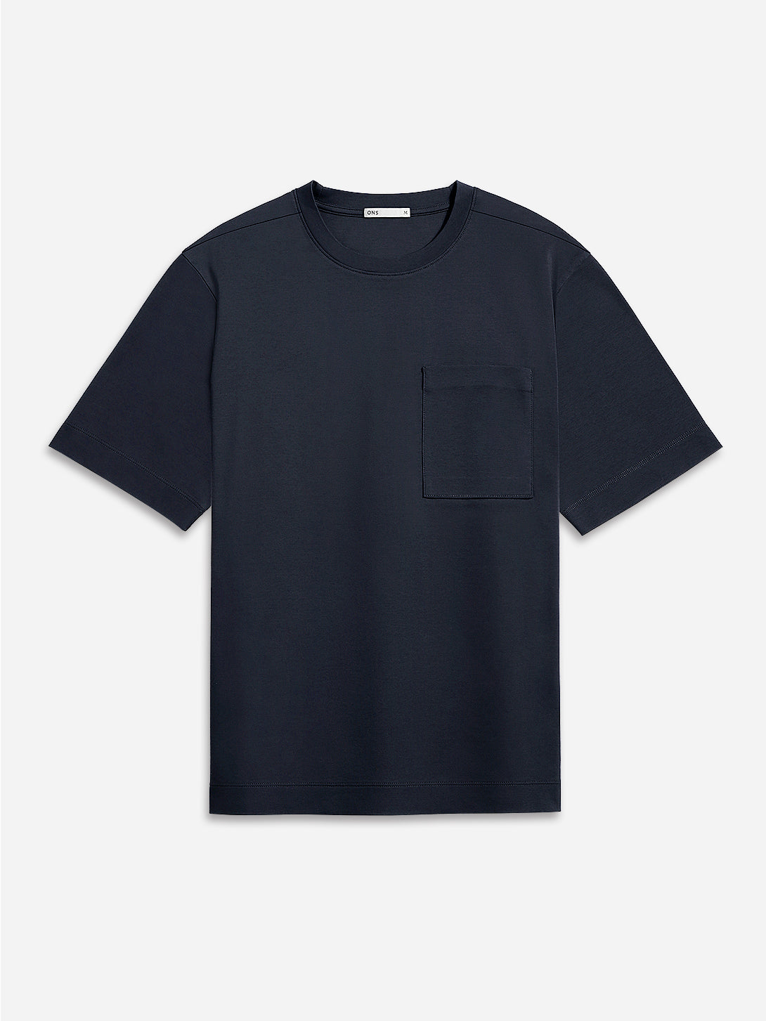 Navy Baseile Pocket Tee Mens Relaxed Fit Crew Neck Tee Chest Pocket ONS Clothing 