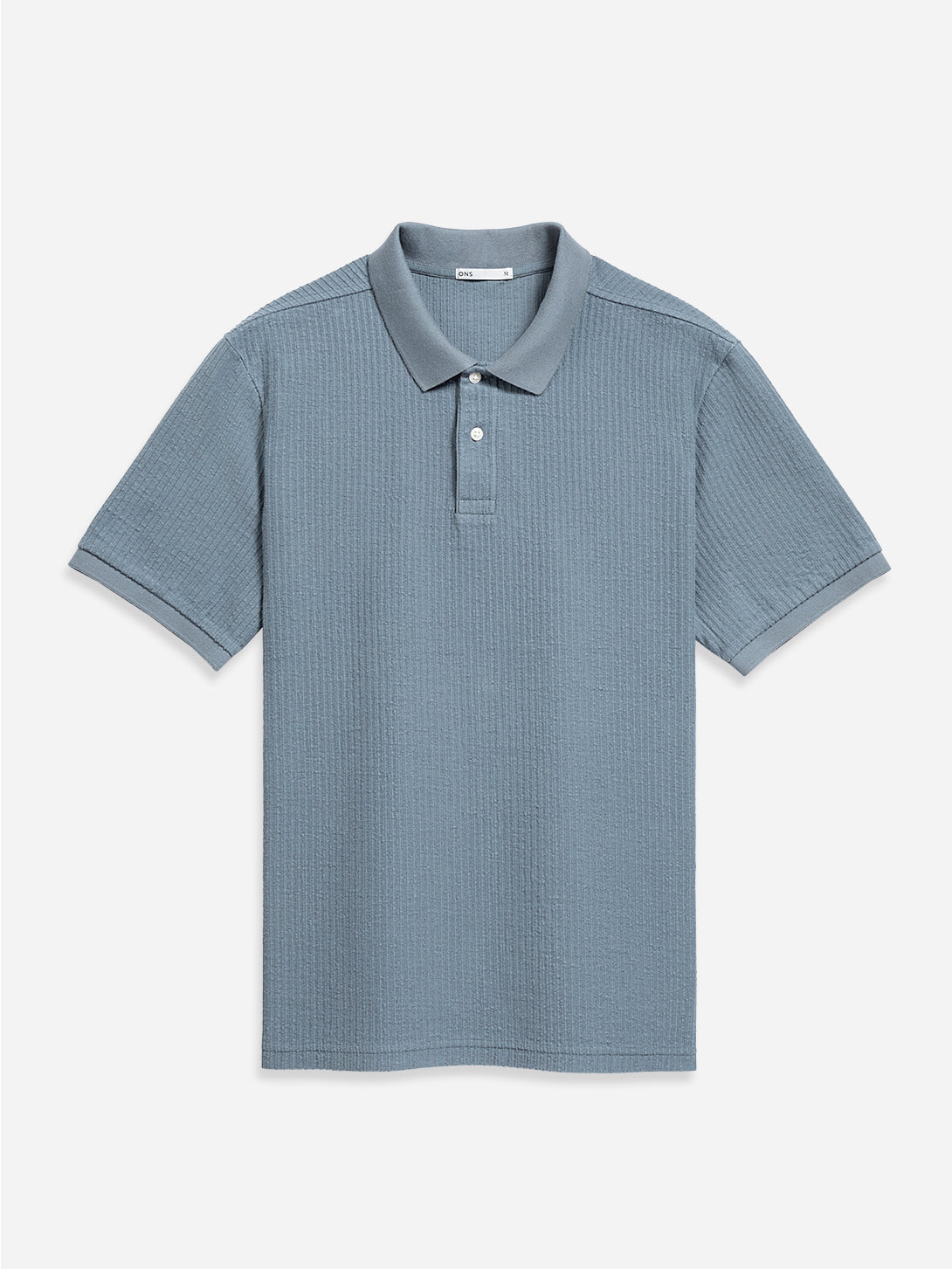 Blue Shadow Sasco Jacquard Ripple Polo Mens Knitted Polo Short Sleeve Shirt ONS Clothing 