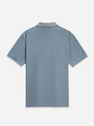 Blue Shadow Sasco Jacquard Ripple Polo Mens Knitted Polo Short Sleeve Shirt ONS Clothing 