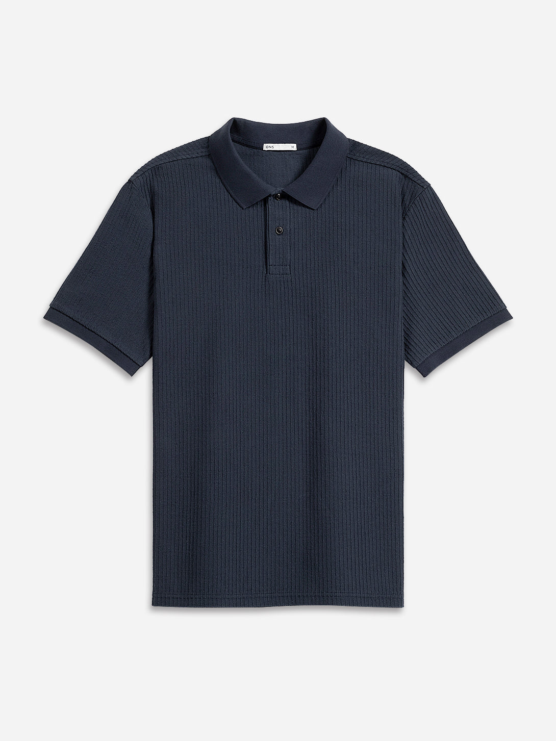 Navy Sasco Jacquard Ripple Polo Mens Knitted Polo Short Sleeve Shirt ONS Clothing 