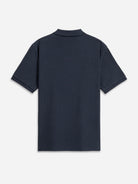 Navy Sasco Jacquard Ripple Polo Mens Knitted Polo Short Sleeve Shirt ONS Clothing 