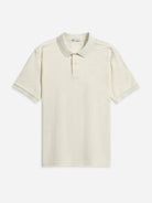 Off White Sasco Jacquard Ripple Polo Mens Knitted Polo Short Sleeve Shirt ONS Clothing 