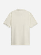 Off White Sasco Jacquard Ripple Polo Mens Knitted Polo Short Sleeve Shirt ONS Clothing 