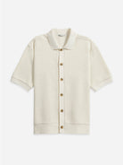 Off White Duffy Link Stitch Shirt Mens Knit Short Sleeve Button Down Collared Shirt ONS Clothing 