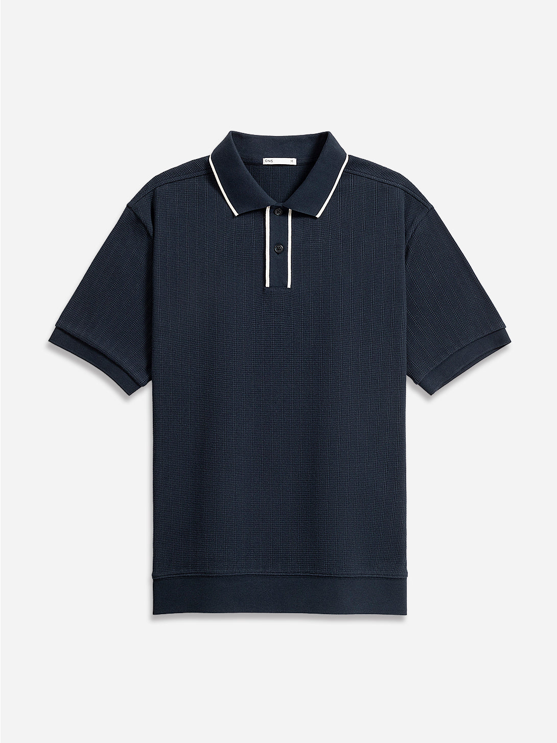 Navy Lind Tipping Polo Mens Knit Polo Short Sleeve Polo Shirt ONS Clothing