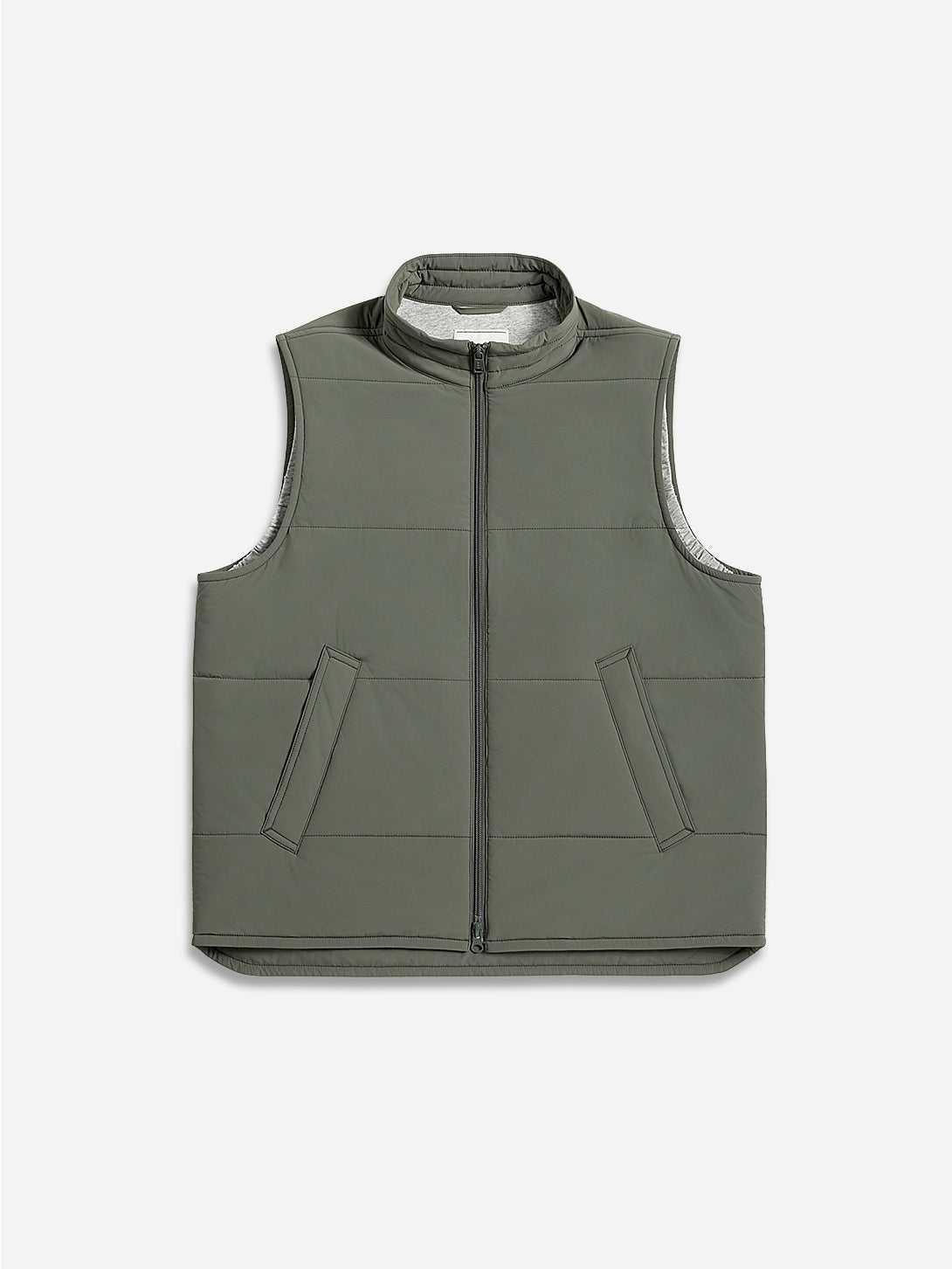 Smoke Olive Vertex Featherweight Vest Mens Lightweight Zip Up Vest Outerwear ONS Clothing