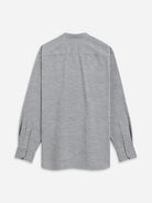Grey Heather Aleks Heather Corduroy Shirt Mens Band Collar Woven Button Up Shirt ONS Clothing 
