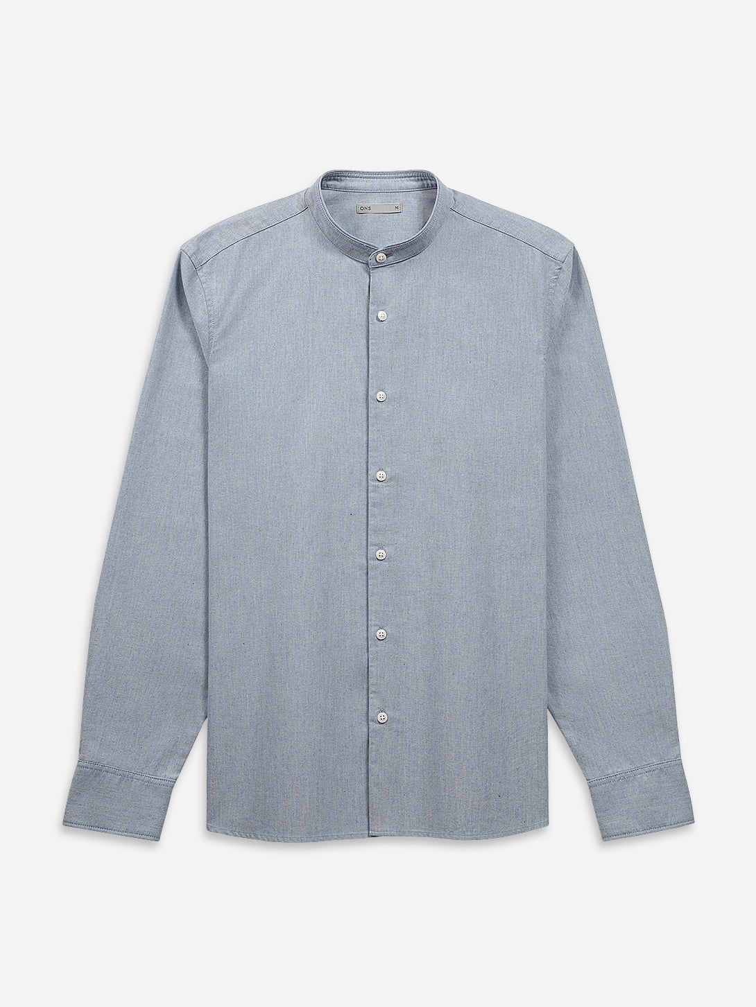 Dk Blue Heather Aleks Heather Oxford Shirt Mens Oxford Cotton Band Collar Woven Shirt ONS Clothing
