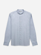 Lt Blue Heather Aleks Heather Oxford Shirt Mens Oxford Cotton Band Collar Woven Shirt ONS Clothing