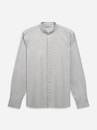 Lt Grey Heather Aleks Heather Oxford Shirt Mens Oxford Cotton Band Collar Woven Shirt ONS Clothing