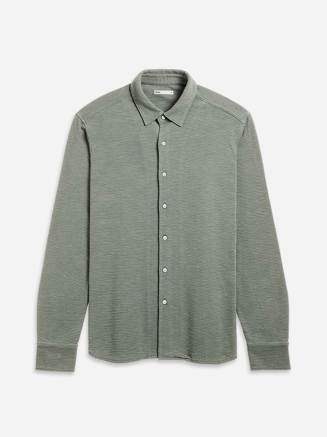 Seagrass Darcy Slub Waffle Shirt Mens Lightweight Button Up Knitted Shirt ONS Clothing 
