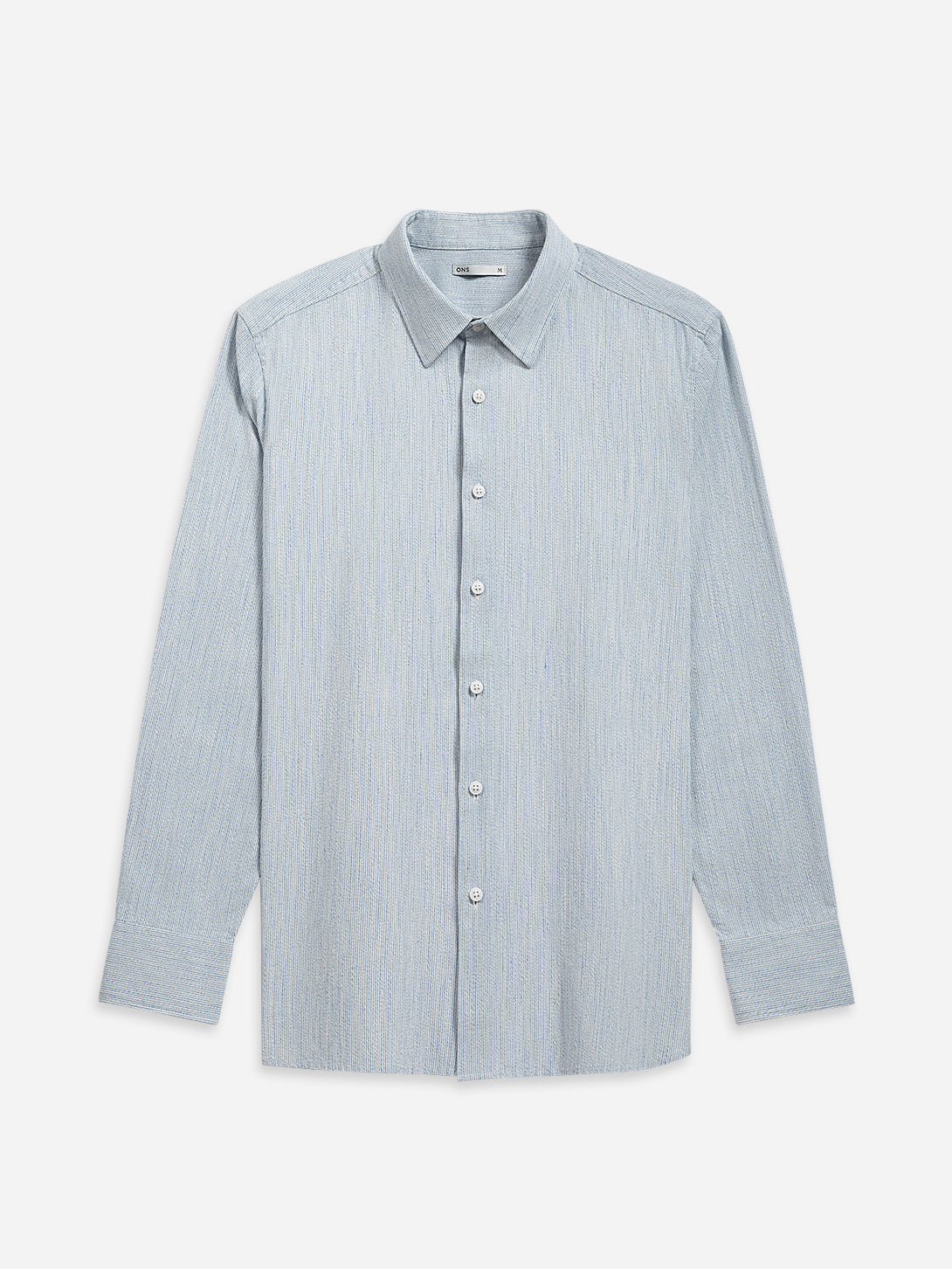 Lt Blue/White Stripe Arik Mouline Striple Shirt Mens Point Collar Woven Shirt ONS Clothing