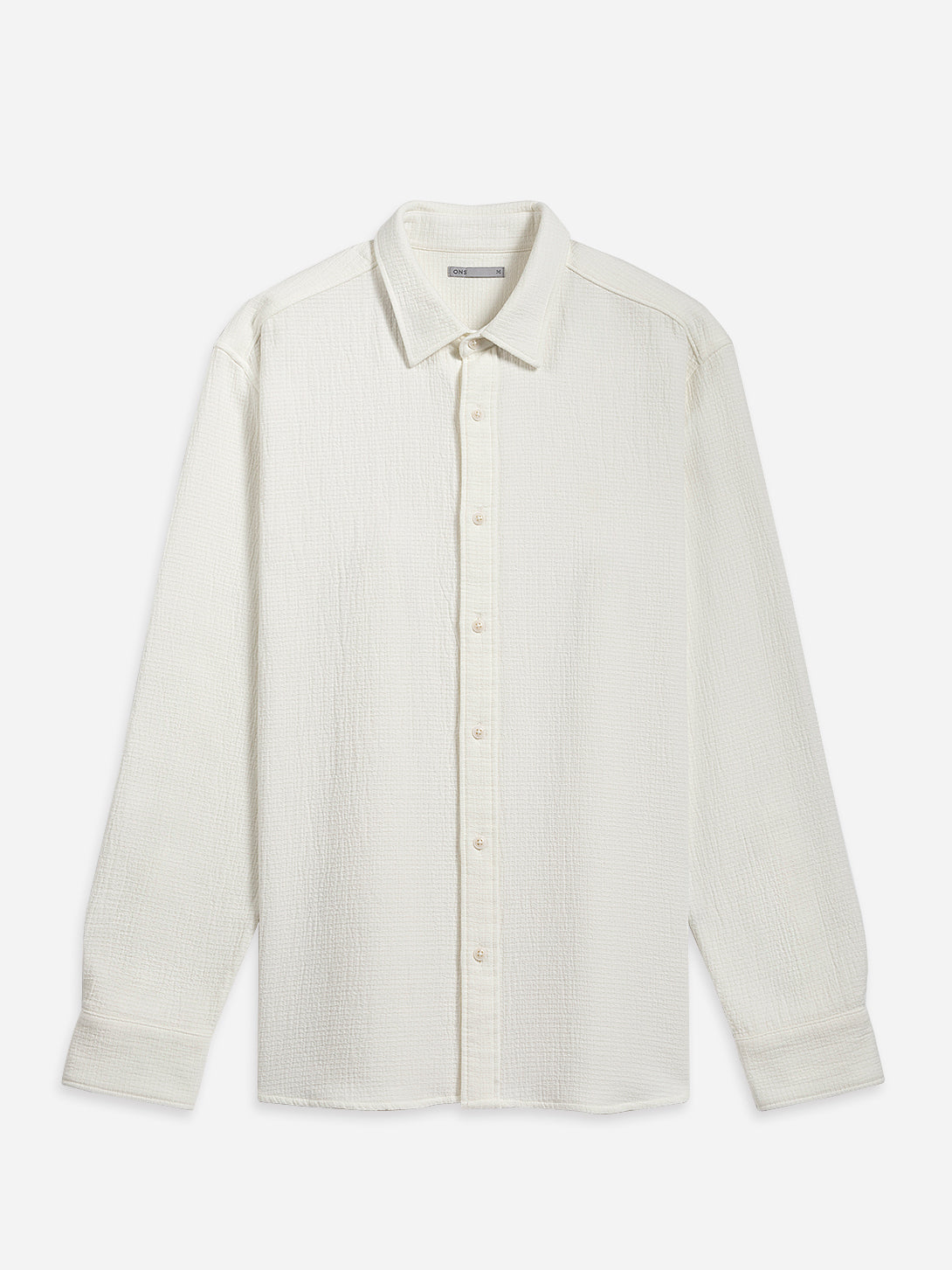 Off White Varick Jacquard Texture Overshirt Mens Spread Collar Woven Button Up Shirt ONS Clothing