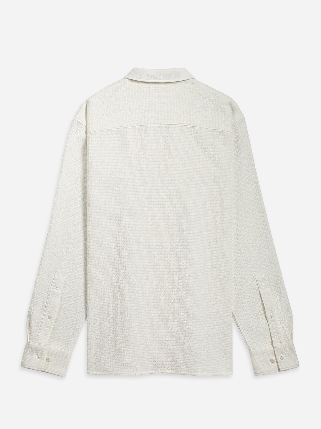 Off White Varick Jacquard Texture Overshirt Mens Spread Collar Woven Button Up Shirt ONS Clothing