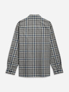 Charcoal/Dk Blue Check Varick Plaid Flannel Overshirt Mens Checkered Woven Button Up Shirt ONS Clothing