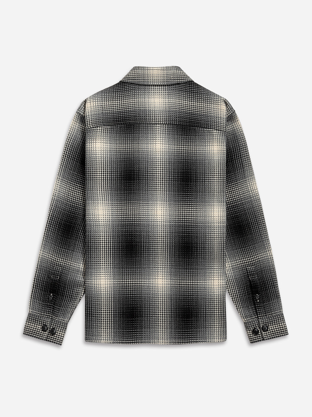 Charcoal/Black Check Vance Tartan Overshirt Mens Woven Button Up Overshirt Checkered ONS Clothing