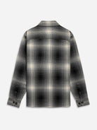 Charcoal/Black Check Vance Tartan Overshirt Mens Woven Button Up Overshirt Checkered ONS Clothing