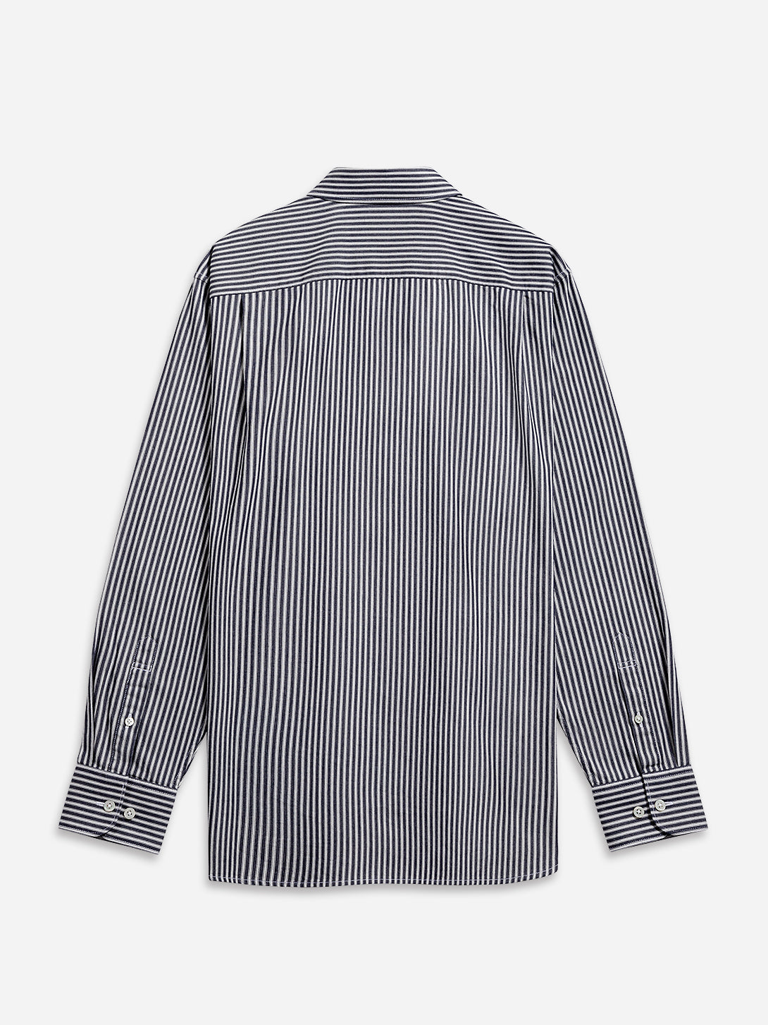 Black/Bright White Stripe Adrian Chalk Stripe Shirt Mens Woven Dress Shirt Point Collar Striped Button Up ONS Clothing