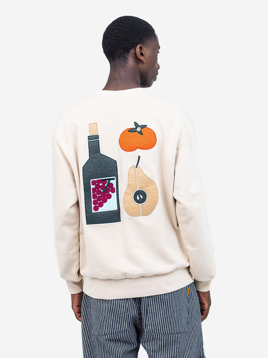 Crème Sweat Lunch Times Crew Neck Pullover Sweatshirt Logo Olow Clothing 