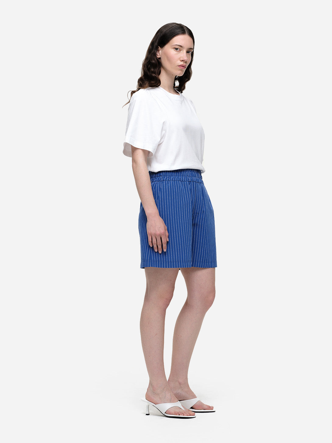 Electric Blue Ollel Womens Striped Shorts Our Sister 