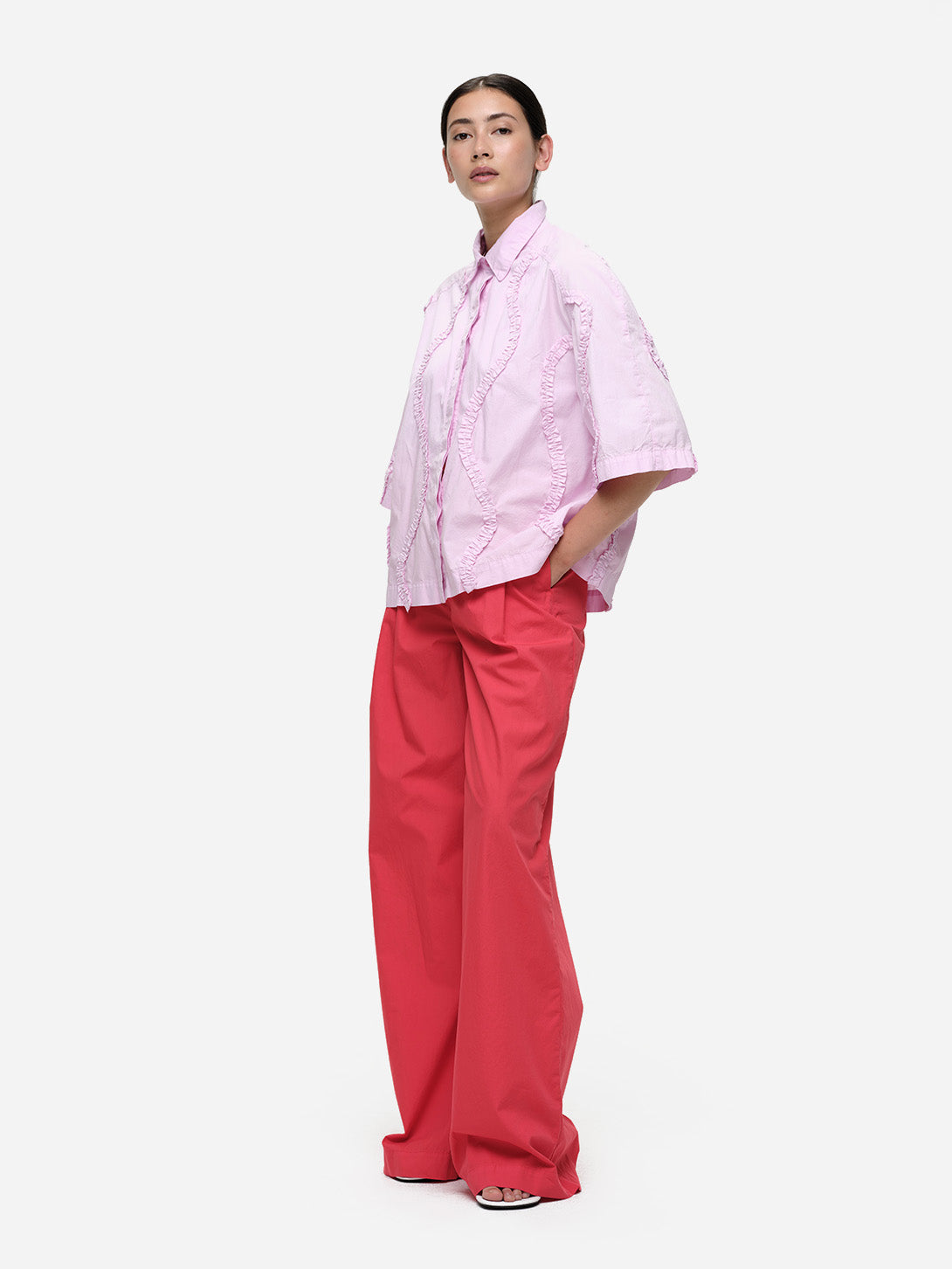 Light Pink Taylor Womens Short Sleeve Button Down Shirt Our Sister 