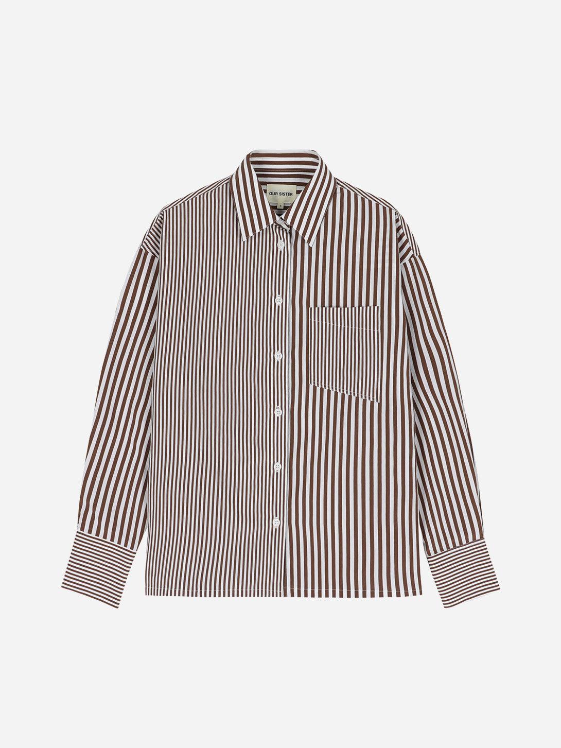 Brown Tamo Shirt Womens Brown Striped Woven Long Sleeve Our Sister 