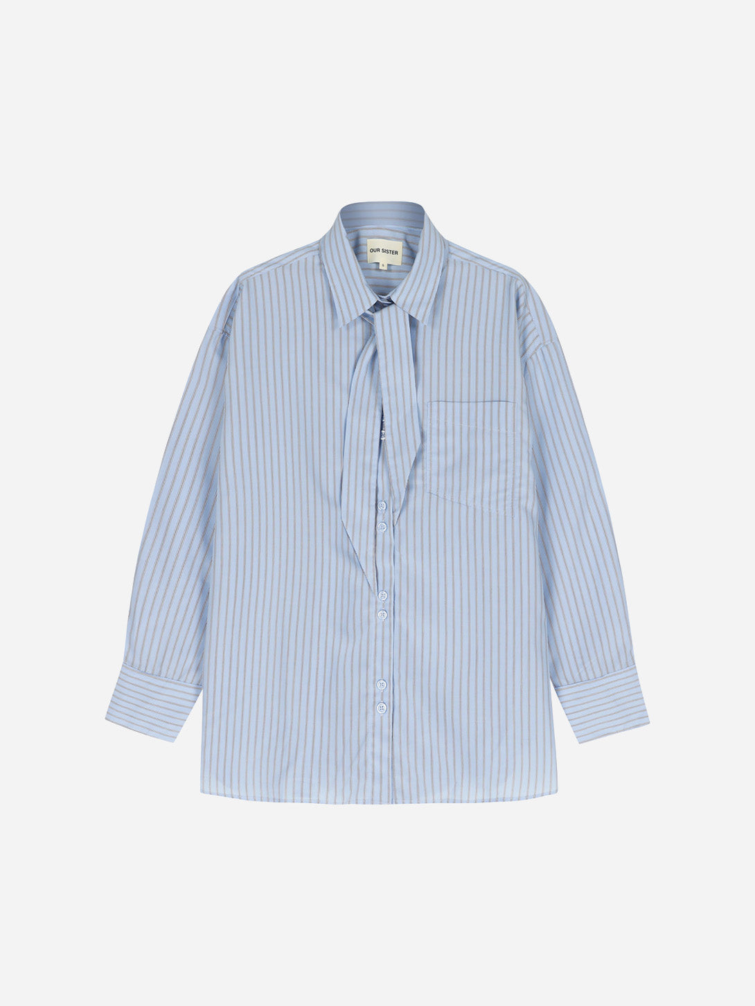Light Blue Tally S Shirt Womens Striped Long Sleeve Woven Shirt Our Sister 