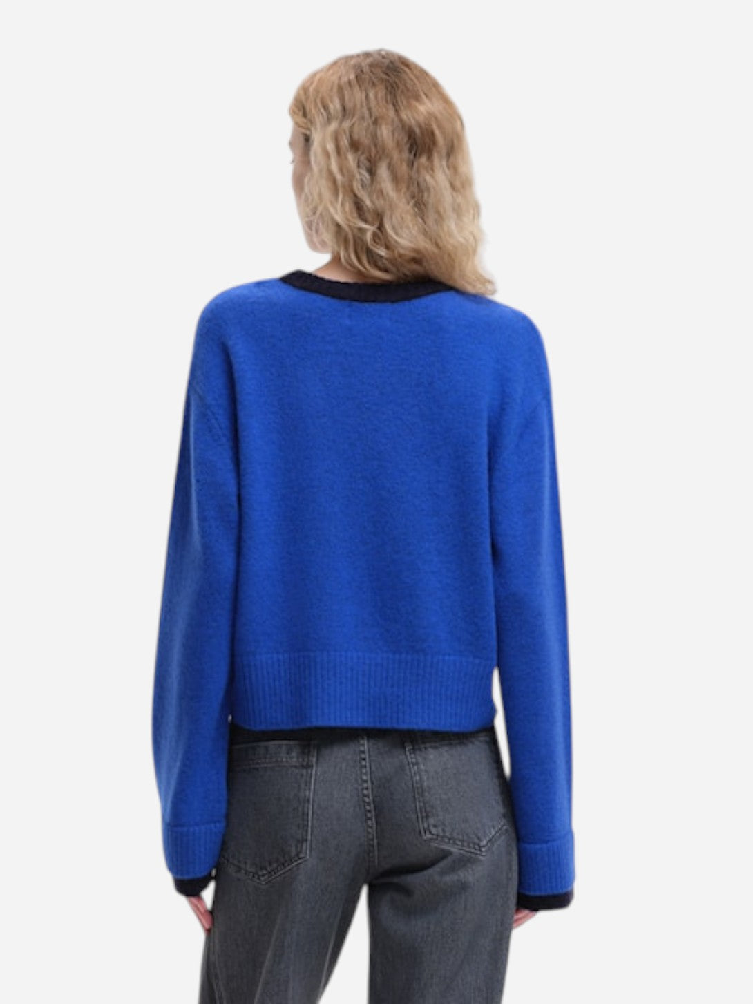 Electric Blue Kosima Knitwear Womens V Neck Sweater Our Sister Clothing 