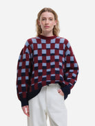 Burgundy Kurve Knitwear Womens Colorblock Knit Pullover Our Sister Clothing