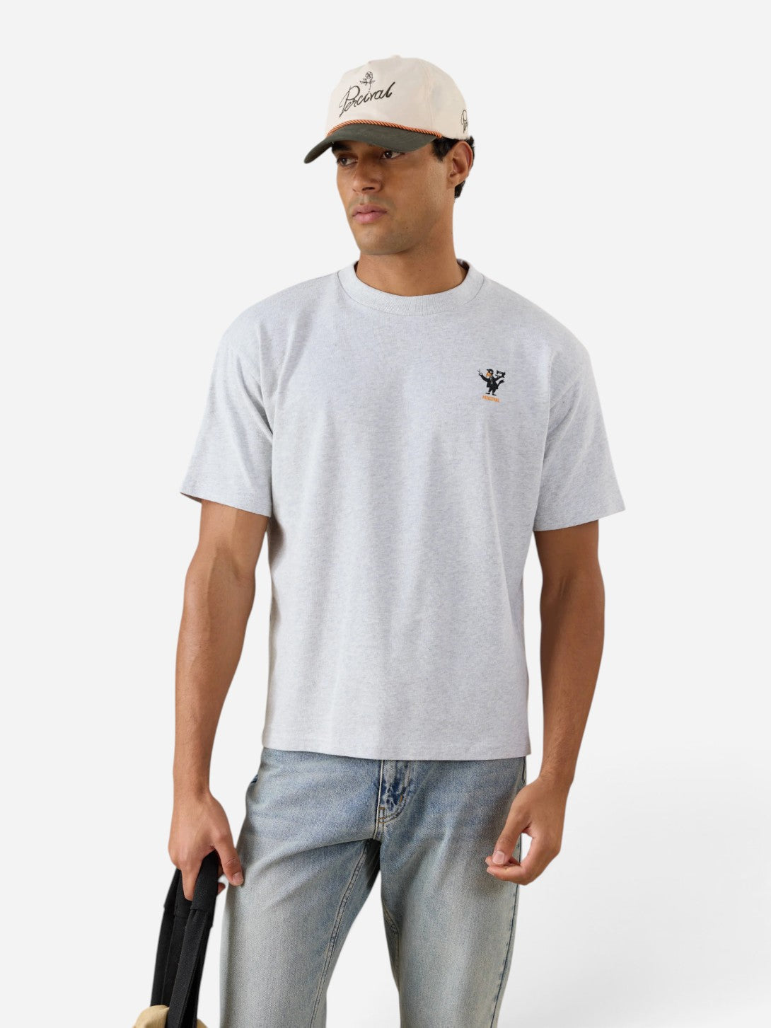 Grey Atticus Boxy T ShirtMens Graphic T Shirt Percival 